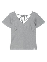 ラップ シャーリング トップ(GREY)