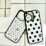 xs ♩♪♬ ドット (white) グラスバンパーiPhone ケース