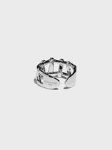 Multi Hash Tag Open Ring (Silver)
