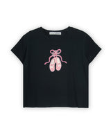 バレットシューズリボンTシャツ_ブラック