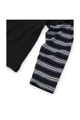 (BASE) LAYERED STRIPE POLO L/S TEE (NAVY)
