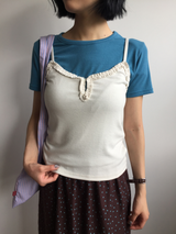 Otti frill button sleeveless top (3color)
