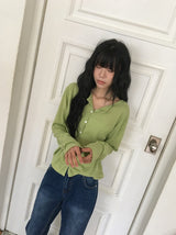 キホ ラウンド ブークレ サマーカーディガン