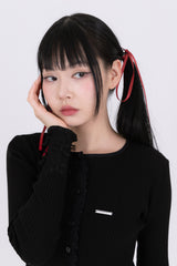 Ribbon Cuffs Cardigan