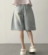 Kneb   Washing denim Bermuda shorts [Basic & Long]