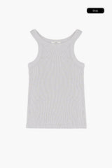 Half wrinkled ribbed sleeveless