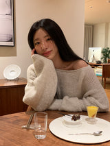 [MADE] ELLEN WOOL UNBALANCED OFF-SHOULDER KNIT