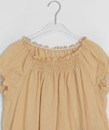 Hachika Vintage Shirring Cap Sleeve Blouse