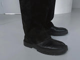 ASCLOデニムベルベットフレアスラックス (2color)