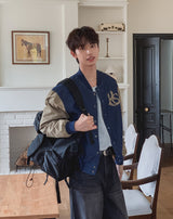 Barent Denim Color Matching Varsity Jacket