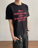 プリットクロッププリント半袖Tシャツ 3C