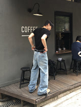 ノエアミュージックヘンリーネックショートスリーブTシャツ3C