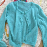 Baking Lace Round Neck Spring Knit Cardigan (6 Colors) – Mint / Date Look