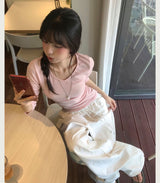[ md pick / basic ] adore v glam shirring 3/4 sleeve top