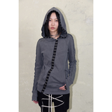 DIAGONAL HOOK N EYE RAGLAN HOODIE