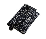 Simple Card wallet _Leopard Corduroy Black