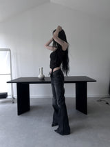 washed slub bootcut denim (2color)