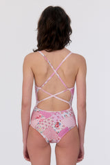 [Bohemian Patchwork_pink] One Piece Swimsuit