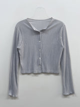 Pleated Crop Cardigan T-shirt