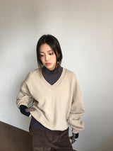 ライラックピーチⅤネックスウェットシャツ (5 Colors)