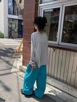 26SS★ [BAONHAUS]オルト カラー バンディング ワイド ジョガー パンツ