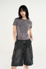 オードシグネチャー カットオフ スリムTシャツ / Odd Signature Cut-off Slim T-Shirt