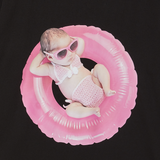 25SS ベイビーフェイスチューブガールスリーブTシャツ ブラック