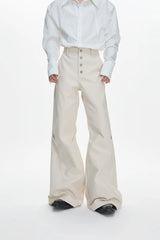 Pleated Flared Tailored Trousers