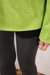 gray & matcha pop dot tights