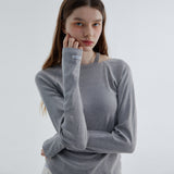 カットワークTシャツ メランジェグレー