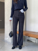 Corgette Brushed Span Bootcut Denim Pants