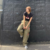 KIRSH X TOKYO BIG CHERRY CROP T-SHIRT - BLACK