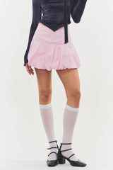 Balloon-fit Cotton Mini Skirt Barbie pink
