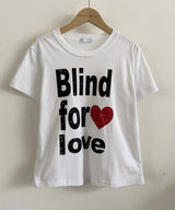 ブラインドレタリングプリントラウンドネックベーシックショートスリーブTシャツ 3 カラーズ