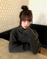 Choru High-Neck Button Knit
