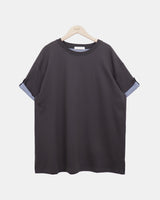 ハロムコントラストロールアップ半袖Tシャツ