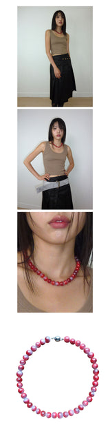 RED TIE DIE NECKLACE