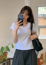 [SHOPPERMADE] プリザントリーシックベーシック半袖Tシャツ (3color)