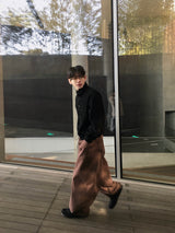 Vibrick Brown Balloon Wide Pants