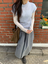 Rahini Layered Half-Neck Cap Short Sleeve Knit