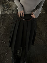 Long midi pleated skirt