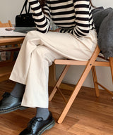 シンプルピンタックパンツ