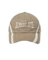 25FW THREE TONE ASYMMETRY COTTON BALL CAP BROWN
