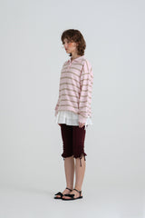 Cozit stripe knit_pink