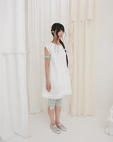 COUNTRY FLARE LINEN DRESS / WHITE