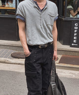 [1+1] Kato Henley Neck Slub Short Sleeve T-shirt