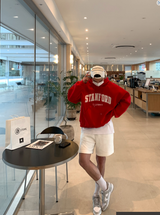  Urban Stanford Double Middle Cloth Embroidery Hoodie