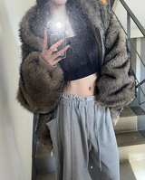 [Unisex] ファー2ウェイフードジップアップ(4color)