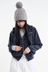 Pom pom twisted wool knit beanie