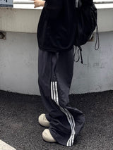 half track side zipper pants